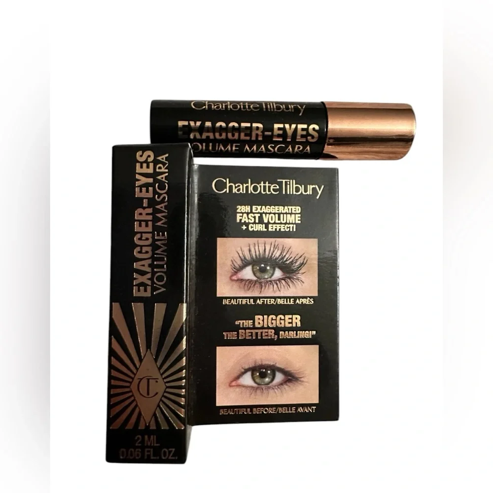 Charlotte Tilbury Bundle Mascara Mini Size .06 oz, Mini Setting Spray .5oz + Bag